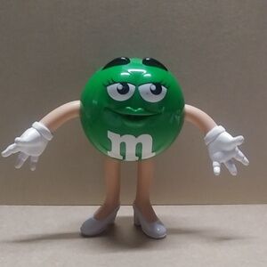 Vintage Mars Co M&M's Green With White Shoes and Gloves Plastic Figure 6.5”